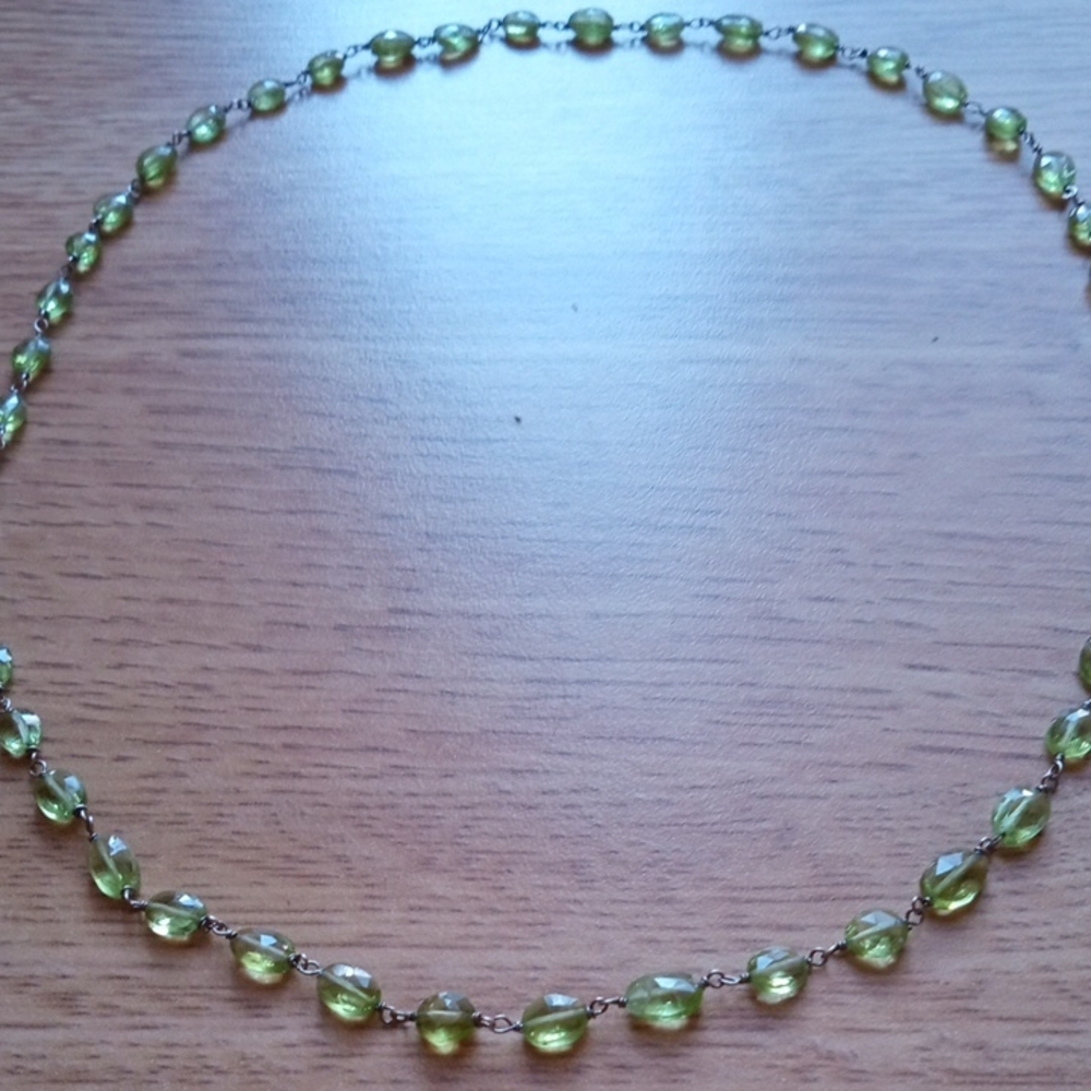 925 Silver Vintage Faceted Peridot Necklace